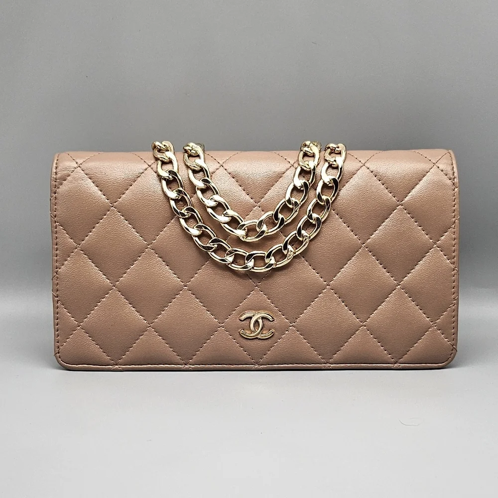 🖤CANEL Tan Quilted Leather Wallet/Clutch🖤 - Picture 6 of 17